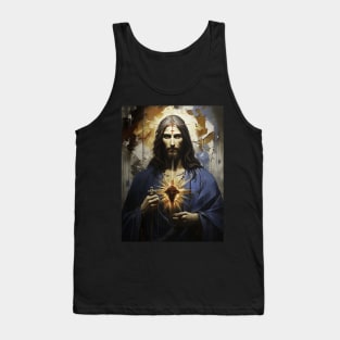 Jesus Christ with heart in the middle Tank Top